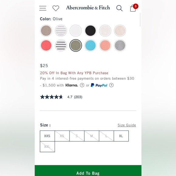 Abercrombie scoop neck tank size Large olive - Picture 2 of 2